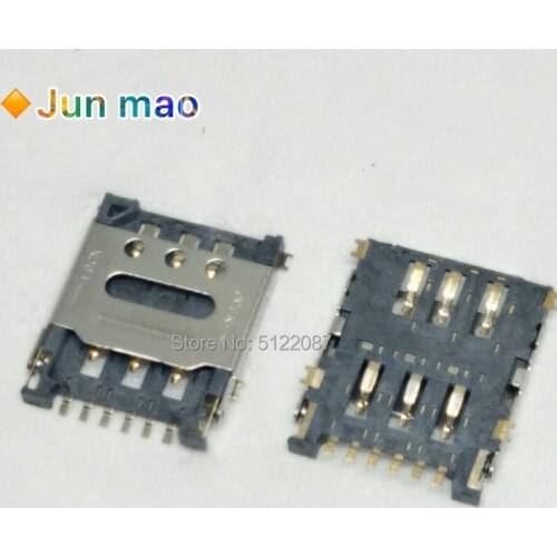 10PCS SIM card holder 6pin mobile phone SIM card holder with blank gold plating 1.8-thk 6-pin communication card holder