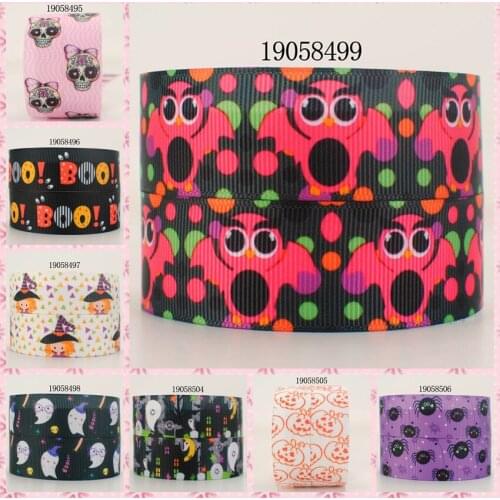 10yards -different sizes Halloween ribbon Pumpkin pattern printed Grosgrain ribbon 19058496