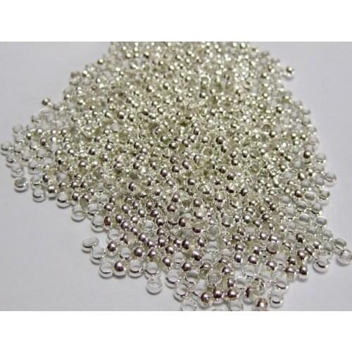 1000 pcs Silver-plate Golden Gunmetal Bronze Plated Brass Round 3mm Crimp End Beads
