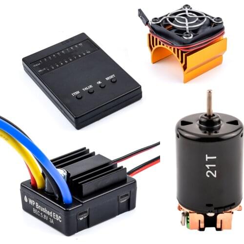 1080 80A Brush Brushed ESC Speed Controller Waterproof ESC + 540 Brushed Motor + Cooling Fan + Programmer for 1/10 RC Car parts
