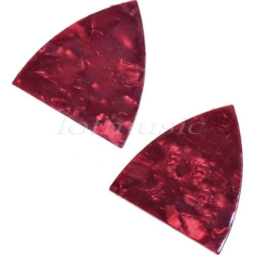 2pcs Triangel Celluloid Acoustic Guitar Truss Rod Cover Red Pearl Inlaid