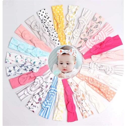 3pcs/set Baby Headband Kids Hair Accessories Cotton Rabbit Ear Turban Bow Elastic Hair bands Newborn Baby Christmas Day Gifts