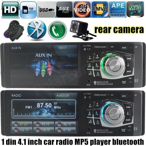 Car Radio Mp4 MP5 Player bluetooth USB TF Aux 1 Din Car Audio Stereo including rear camera with steering wheel remote control
