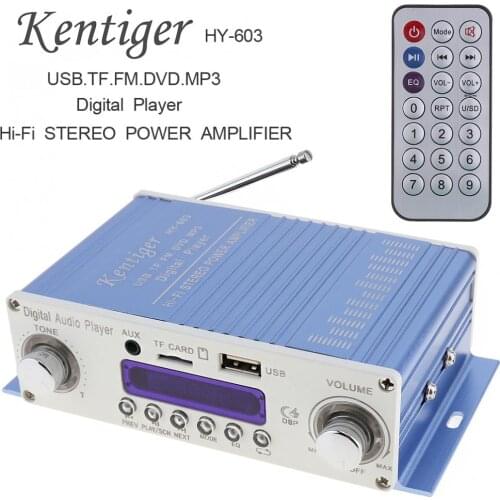 Kentiger DC 12V HI-FI Digital FM Radio Audio Player Car Amplifier FM Radio Stereo Player Support SD / USB / DVD / MP3 Input