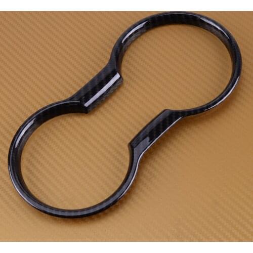 CITALL Carbon Fiber Car Styling ABS Rear Water Cup Holder Panel Cover Fit For Ford Mustang 2015 2016 2017 2018