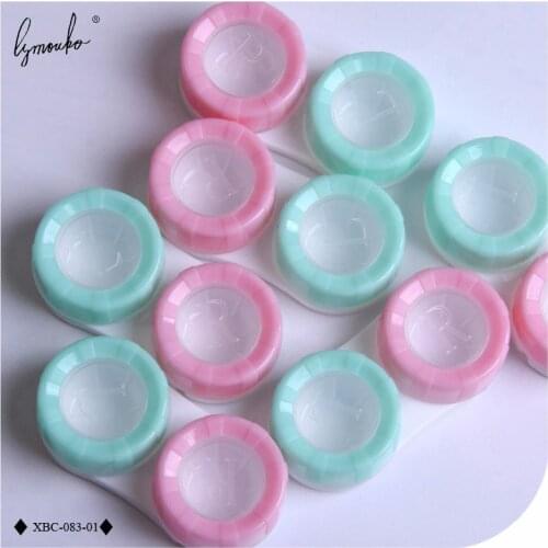 Lymouko 2pcs/Lot Lovely Candy Color Macarons Portable Contact Lens Case for Women Travel Kit Holder Contact Lenses Box