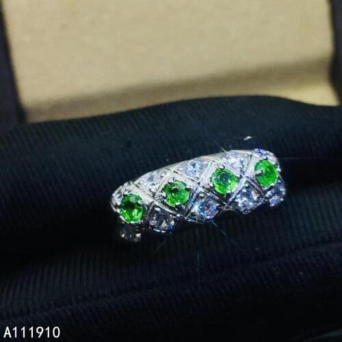 KJJEAXCMY fine jewelry 925 sterling silver inlaid natural Tsavorite gemstone men ring classic support detection popular