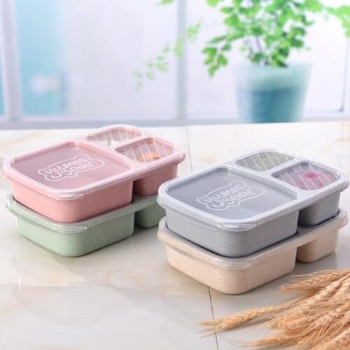 Bento Box Food Grade Wheat Straw Storage Case Portable Food Storage Container Microwave Lunch Box Household Picnic Accessories