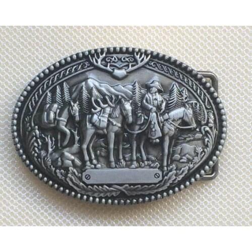Wesrern Cowboy belt buckle with pewter finish SW-BY175 suitable for 4cm wideth belt with continous stock free shipping