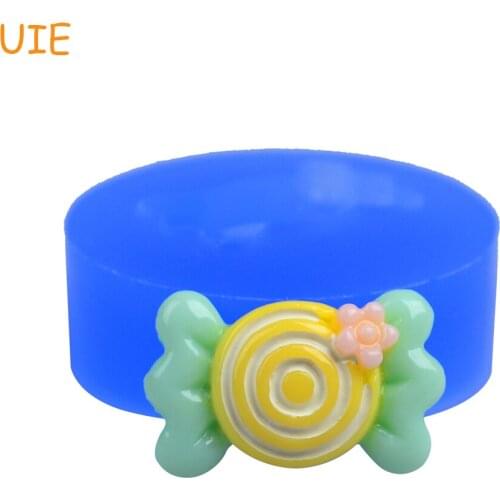 KYL128U 18.6mm Candy with Flower Silicone Mold - Fondant, Chocolate, Resin Polymer Clay, Cupcake Topper, Icing, Chocolate Mold