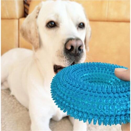 L/M Pet Toys For Golden Retriever Large Dogs Squeak Chew Training Funny Chew Thorn Circle Ring Small Dog Toys Sound Interactive