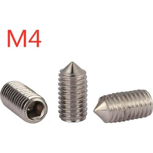 M4 DIN914 Stainless Steel Hex Socket Set Screw With Cone Point SUS304