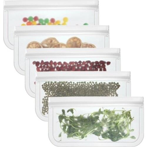 Reusable Freezer Bags Reusable Storage Bags Extra Thick Resealable Lock Seal Bag For Marinate Meat Cereal Sandwich Snack BJStore