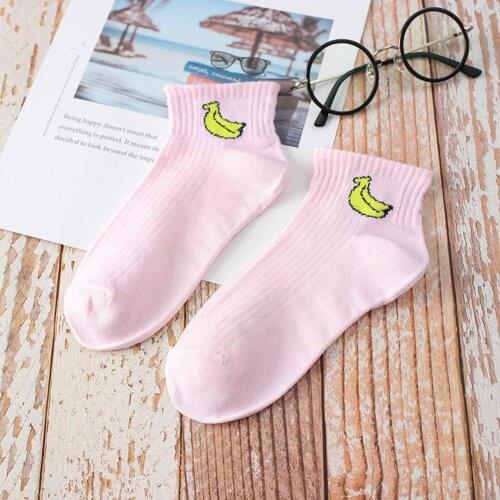 Fashion Socks Female Korean Fruit Ladies Socks Spring Womens Socks Low College Style Summer Socks And Student Female Thin Q0O9