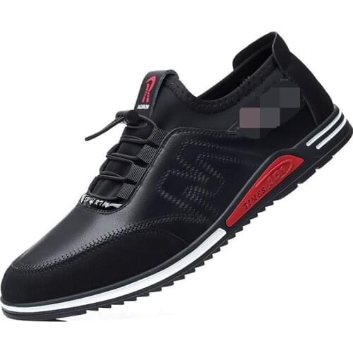 Mens Sports Casual Shoes 2021 Spring and Summer New Fashion Shoes Soft Bottom High-top Leather Shoes Hollow And Breathable
