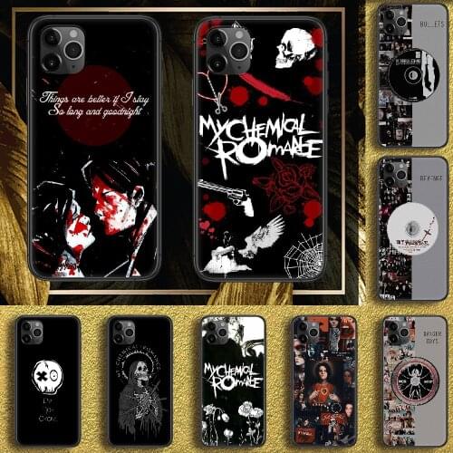 My Chemical Romance Rock Band Phone Case Cover Hull For iphone 5 5s se 2 6 6s 7 8 12 mini plus X XS XR 11 PRO MAX black painting