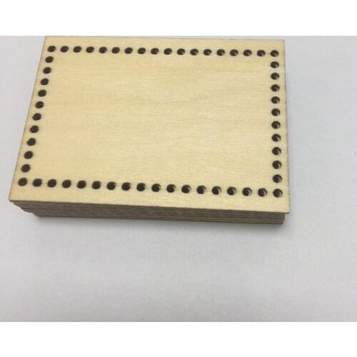 50 pcs rectangle unfinished wood diy blank craft embroidery kit cross stitch