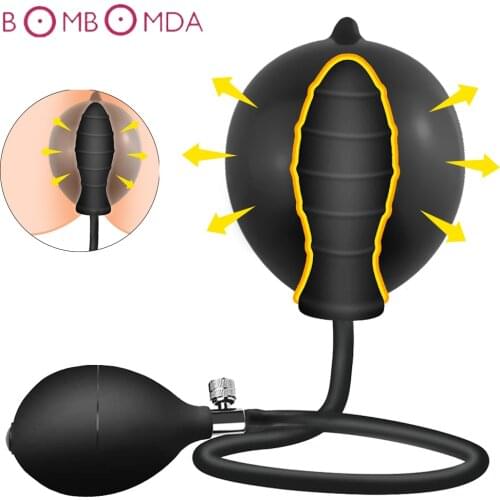 Inflatable Anal Plug Expandable Butt Plug With Pump Anal Dilator Massager Adult Products Silicone Sex Toys for Women Men