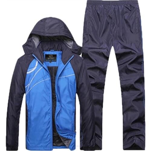New Winter Sets Plus Velvet Men Sport Suits Sportswear Set Fitness Warm Tracksuit Zip Pocket Casual Suit Males Clothing