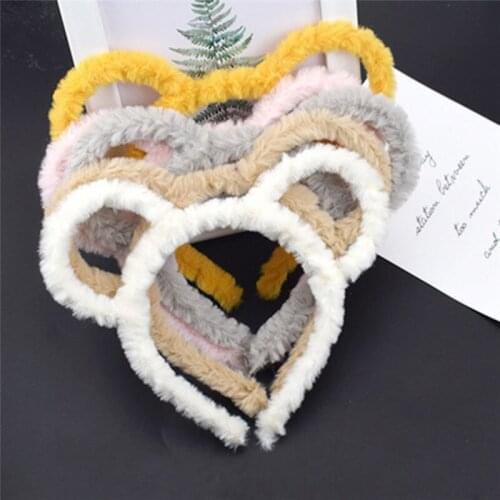 Cartoon bear Ears Hairband Headwear cute Long Fur Head Band Hair Accessories For Women Girls Kid Party Christmas Headband