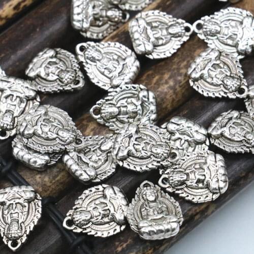 Wholesale Price Buddhism Shape Pendant Double Sides 30PCS Buddha Spacer Beads 12x16mm DIY Jewelry Accessories Finding Craft A329