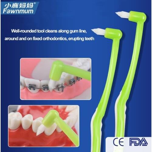 FAWN MUM Orthodontic Toothbrush For Clean Orthodontic Braces Dental Interdental Tapered Trim Toothbrushes Wisdom Tooth Brush