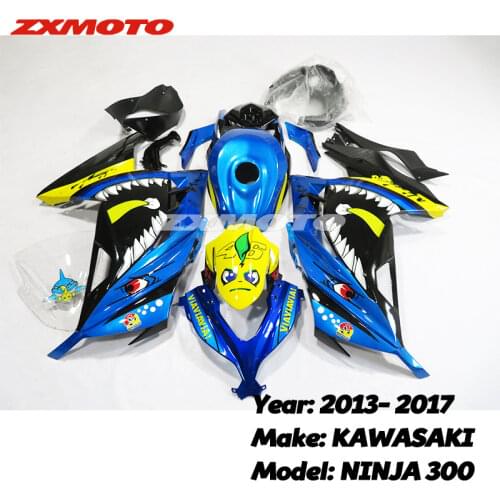 ZXMOTO Motorcycle Panel Plastic Bodywork Full Fairing Kit Fender Set Fit For Kawasaki Ninja EX300 2013-2017 13 Ninja300 ZXMT