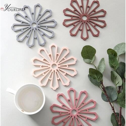 OYOURLIFE Creative Flower Type Heat Resistant Table Mat Family Office Tea Cup Milk Cup Coffee Mug Coaster Desktop Anti-skid Mat