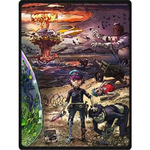 Sofa Bedding Flannel Winter Warm Blanket Soft Gorillaz Pattern Summer Throw Blankets Bedsheet Home Textile