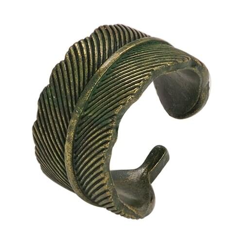 Simple Fashion Personality Retro Leaf Shape Bronze Alloy Rings For Women Jewely Accessories Adjustable