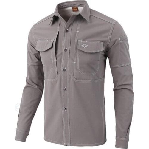 Outdoor Camping Hiking Trekking Shirts Autumn Long Sleeve Warm Shirt Mans Loose Windproof Waterproof Anti-Wear Tactics Shirt