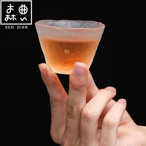 SENDIAN Japanese Hammered Crystal Tea Cup Exquisite Handmade Kung Fu Cup 2021 New Hot Office Home Kitchen Tea Set Accessories