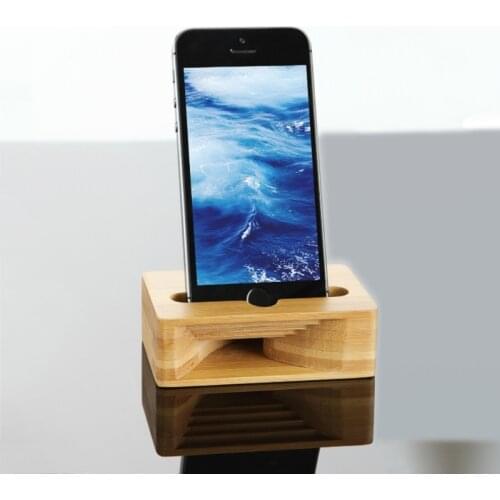 Phone Sound Amplifier Universal Bamboo Mobile Holder Stand Cellphone Loudspeaker