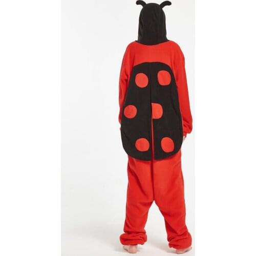 Warm Costumes Halloween Animal Adult Ladybug Onesie Unisex Insect Pajamas Romper Halloween Christmas Party Costumes Sleepwear