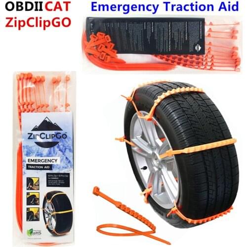 50pcs/lot DHL Free ZipClipGo Emergency Traction Aid Snow Life Safety Aid Wheel Slip Chain In Mud For Car Motorcycle Truck SUV