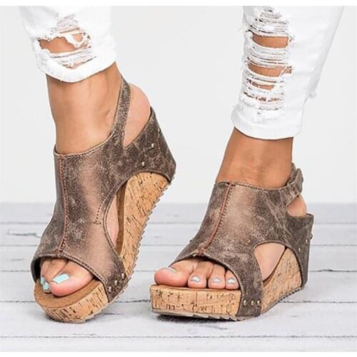 Comfortable Woman Sandals Summer Fashion Gladiator Roman Shoes Wedge Heels Women Shoes New 2018 Plus Size 34 43
