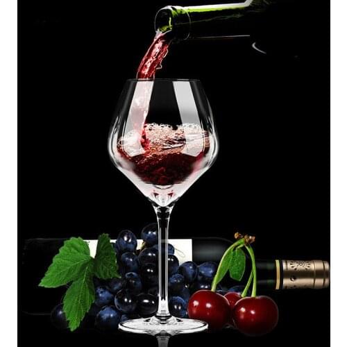 High-grade Crystal 450ml / 500ml / 650ml Glass Burgundy Glass Household Round Goblet Portsble Wine Glass