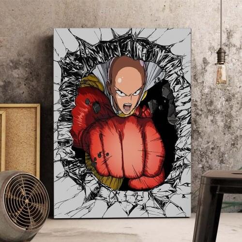WTQ One Piece Canvas Painting One Punch Man Saitama Retro Poster Anime Poster Wall Decor Wall Art Picture Room Decor Home Decor