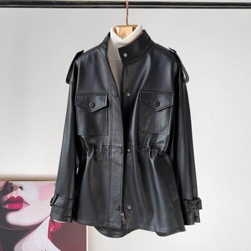 Tajiyane Women Genuine Leather Jacket Real Sheepskin Coat 2021 Female Midi Long Slim Outwear Spring Fashion Clothes Pele HLY56