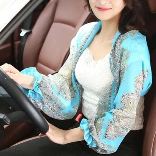 Woman Sunproof Arm Warmers UV-proof Breathable Printed Sleeves On Hand Women Cool Muff Outdoor Riding Driving-MX8