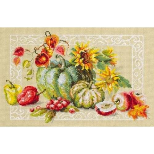 Gold Collection Embroidery Autumn Gifts Landscape Counted Cross Stitch Kits with 100% Cotton Floss& Free Shipping for Wall Decor