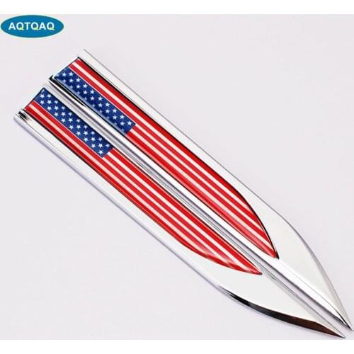 1Pair Car 3D America Flag Emblem Badge Decals Sticker for JEEP BMW Dodge Chrysler Honda