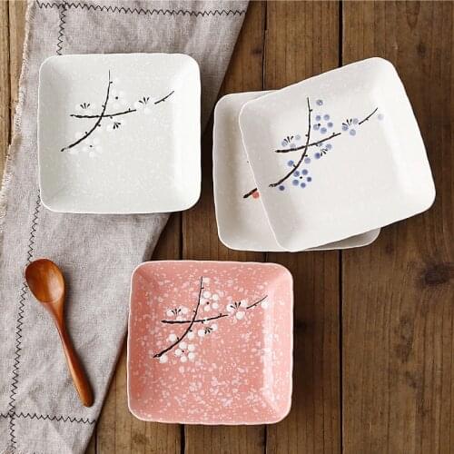 1 PC Creative ceramics seasoning small dish snowflake Japanese style color sauce sauce dish seasoning plate