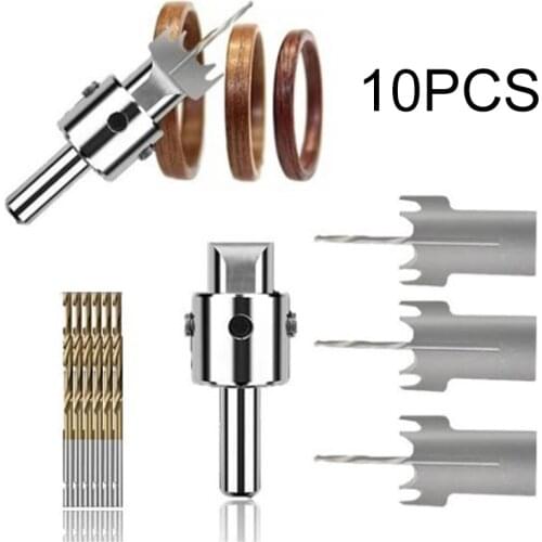 10pcs DIY Bead Ring Knife Drill Tool Kit Molding Tool Wooden Thick Ring Maker Milling Cutter Steel 19/20/21mm Blades
