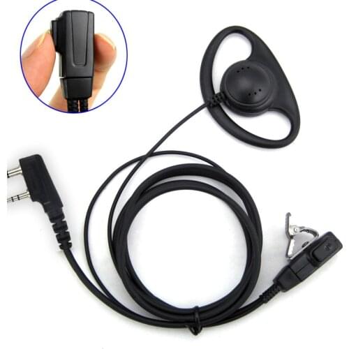 2 Pin Covert Ear Hook Earpiece Headset PTT for Baofeng CB Radio UV-5R UV-5RE Plus GT-3 Mark II UV-B5 BF-888S Walkie Talkie