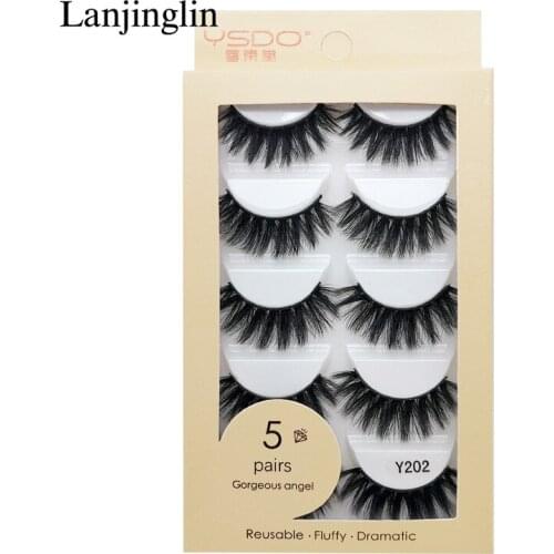 5 Pairs 3D Mink Lashes Natural False Eyelashes Dramatic Volume Fake Lashes Makeup Tools Eyelash Extension Handmade Eyelashes