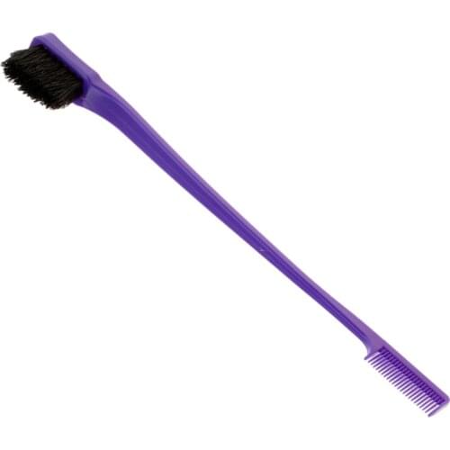 6x Purple 7 Inch Double Sided Brush Comb Edge Control Travel Hairbrush