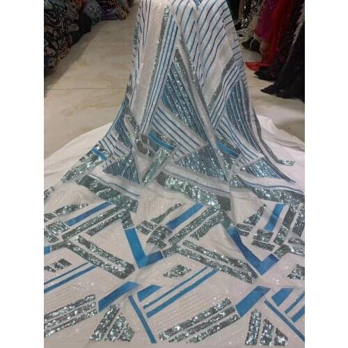 African lace fabric 2021 high quality lace sequins French mesh tulle mesh fabric latest Nigerian lace fabric H3941