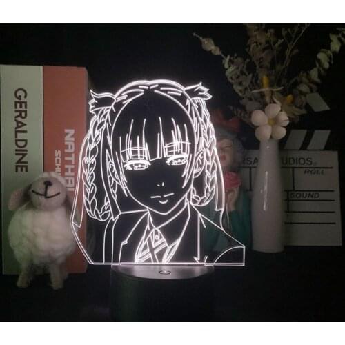 Blank Acrylic Night Light LED Kakegurui Compulsive Gambler Kirari Momobami 3D Anime Neon Lamp Kids Room Nightlight APP Control