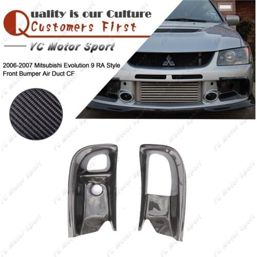Car Accessories Carbon Fiber RA Style Air Duct 2pcs Fit For 2006-2007 Evolution EVO 9 Front Bumper Air Duct Vent